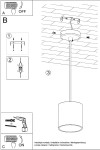 Lampa wisząca Orbis 1-punktowa w kolorze białym, o cylindrycznym kształcie, zawieszona na długim przewodzie. Widok frontalny, ukazujący prostą formę oraz gładką teksturę. Idealna do nowoczesnych wnętrz.