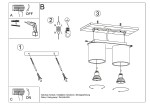 Lampa sufitowa Orbis 2-punktowa w kolorze białym, z dwoma cylindrycznymi kloszami. Ujęcie frontalne, produkt zamontowany na suficie. Klosze osadzone na metalowej ramie, z widocznymi gwintami do żarówek. Prosta konstrukcja, idealna do nowoczesnych wnętrz.