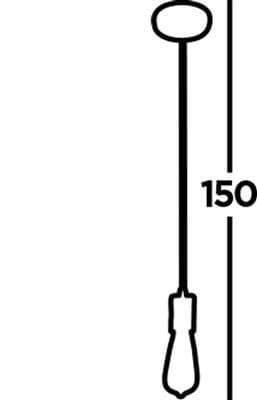 Czarna lampa wisząca 1-punktowa Squiggle o wysokości 150 cm. Posiada okrągły sufitowy uchwyt i smukły, teksturowany klosz w kształcie stożka, zawieszony na cienkim przewodzie.
