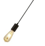 Lampa wisząca Squiggle 1-punktowa w kolorze czarnym. Prosty, minimalistyczny design z długim kablem i żarówką w stylu retro, zawieszona na cienkim przewodzie. Idealna do nowoczesnych wnętrz.