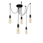 Squiggle lampa wisząca 5-punktowa czarna 9665-5BK