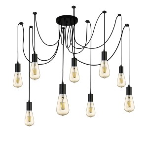 Squiggle lampa wisząca 9-punktowa czarna 9669-9BK