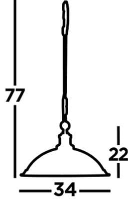 Lampa wisząca Bistro 1-punktowa w kolorze antycznego mosiądzu. Kształt cylindryczny, szerokość 34 cm, wysokość 77 cm, z dekoracyjnym mocowaniem. Przeznaczona do wnętrz, idealna do kuchni lub jadalni.