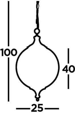 Lampa wisząca Vulcan 1-punktowa w kolorze antycznego mosiądzu, posiada okrągły klosz o wymiarach 25 cm średnicy i 40 cm wysokości, zawieszona na cienkim 100 cm kablu. Elegancki design do wnętrz.
