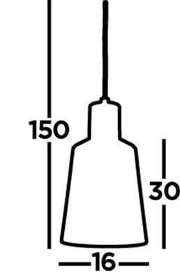 Czarna lampa wisząca Bird Cage, 1-punktowa, o kształcie stożka. Wymiary: wysokość 150 cm, średnica 16 cm, szerokość 30 cm. Prosty, nowoczesny design, idealna do różnych aranżacji wnętrz.