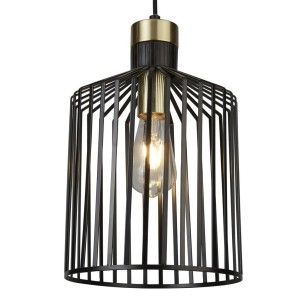 Bird Cage lampa wisząca 1-punktowa czarna 9413BK
