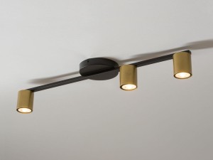 Sky lampa sufitowa 3-punktowa czarna/złota 33435