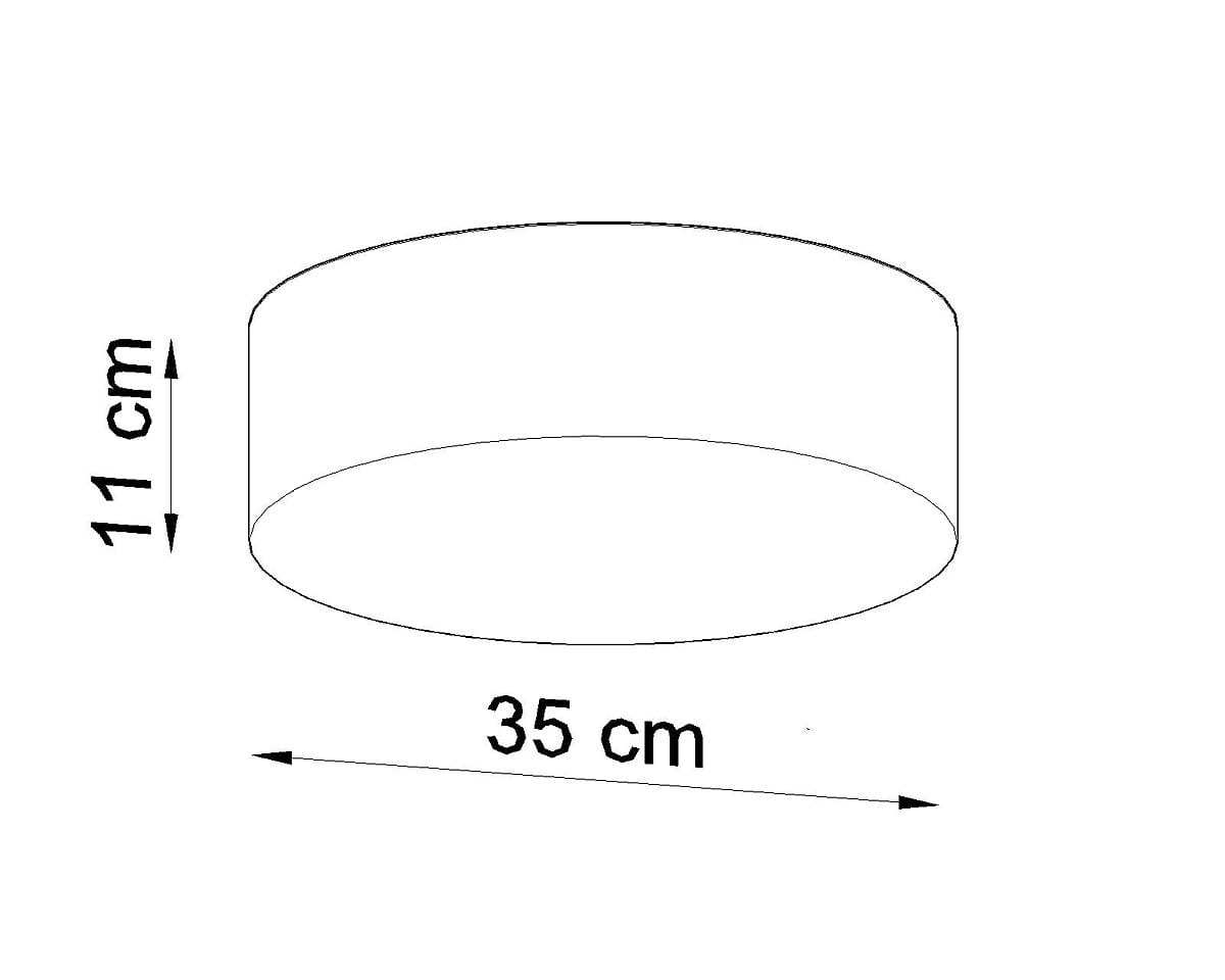 Lampa sufitowa Arena 35, 2-punktowa, w kolorze białym. Okrągły kształt o średnicy 35 cm i wysokości 11 cm. Prosty design, idealna do nowoczesnych wnętrz.