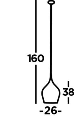 Lampa wisząca Vibrant D26 w kolorze różowym, z minimalistycznym kształtem. Wysokość 160 cm, średnica 26 cm. Idealna do nowoczesnych wnętrz, zawieszona na długim kablu.