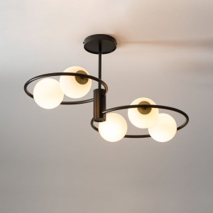 Aqua lampa wisząca 5-punktowa czarna/złota 33468
