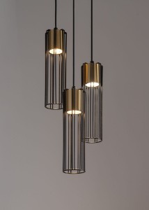 Fobia lampa wisząca 3-punktowa czarna/złota 33458
