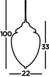 Lampa wisząca Moscow 1-punktowa w kolorze antycznego mosiądzu. Owalny kształt, wymiary: wysokość 100 cm, szerokość 22 cm, głębokość 33 cm. Zawieszona na cienkim przewodzie. Idealna do wnętrz o klasycznym stylu.