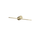 Kinkiet Modern Slim M LED IP44 w kolorze złotym, o wymiarach L40 cm, z 1 punktem świetlnym. Posiada minimalistyczny design z okrągłą podstawą i prostokątnym ramieniem, zamontowany poziomo na białym tle. Wydajność 6W, ciepłe światło 3000K.