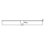 Kinkiet Modern Slim L LED IP44 w kolorze białym, długość 604 mm, średnica okrągłego detalu 55 mm. Prosty, nowoczesny design, idealny do oświetlenia wnętrz. Produkt w ujęciu frontalnym, z widocznymi wymiarami.