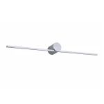 Kinkiet Modern Slim L LED IP44 w chromowanej obudowie, jednolity, prostokątny klosz o długości 60 cm, montowany na okrągłej podstawie. Oświetlenie o mocy 8W, barwa światła 3000K, idealny do nowoczesnych wnętrz.