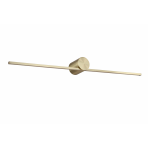 Złoty kinkiet Modern Slim L LED o długości 60 cm i mocy 8W, z okrągłą podstawą. Produkt ma minimalistyczny design, z prostą, poziomą linią lampy. Oświetlenie o ciepłej barwie 3000K, przeznaczone do montażu na ścianie, IP44.