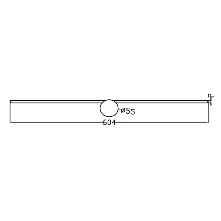 Kinkiet Modern Slim L LED IP44 w kolorze złotym, długość 604 mm, średnica 55 mm. Prosty, minimalistyczny design, jednopunktowy, przeznaczony do montażu na ścianie. Oświetlenie o temperaturze barwowej 3000K.