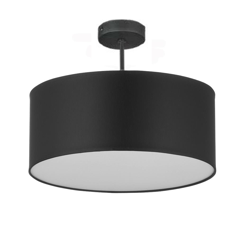 Czarna lampa sufitowa Rondo D40 z 4 punktami świetlnymi. Okrągła, matowa obudowa z białym spodem, zawieszona na cienkiej, metalowej rurce. Prosty, nowoczesny design, idealna do aranżacji wnętrz.