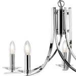 Lampa wisząca Ascona 5-punktowa w chromowanej obudowie. Posiada pięć źródeł światła w kształcie łezki, zamocowanych na prostokątnych podstawach. Eleganckie, zaokrąglone ramiona podkreślają nowoczesny design.