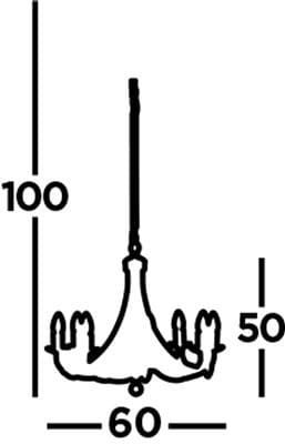 Lampa wisząca Maypole 8-punktowa w kolorze antycznego mosiądzu, z wymiarami 100 cm wysokości, 60 cm szerokości i 50 cm głębokości. Posiada osiem ramion na żarówki, stylowy kształt z eleganckimi detalami.
