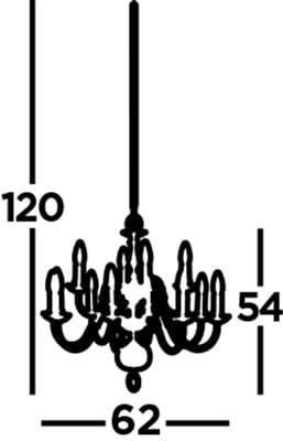 Lampa wisząca Flemish 12-punktowa w antycznym mosiądzu, o wymiarach 62 cm szerokości, 54 cm wysokości, zawieszona na długim przewodzie (120 cm). Elegancki design z 12 ramionami na źródła światła.