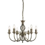 Zanzibar lampa wisząca 6-punktowa antyczny mosiądz 8396-6