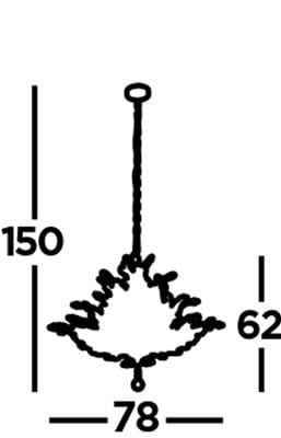 Lampa wisząca Bouquet 11-punktowa w kolorze chromu. Kształt przypominający liść, z wymiarami 78 cm szerokości, 62 cm wysokości i 150 cm długości zawieszenia. Prosta konstrukcja, idealna do nowoczesnych wnętrz.