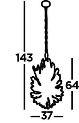 Lampa wisząca Peacock 14-punktowa w kolorze chromu, o wysokości 143 cm, szerokości 37 cm i głębokości 64 cm. Kształt w formie liścia, z dekoracyjnym zawieszeniem.
