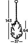 Lampa wisząca Peacock 14-punktowa w kolorze chromu, o wysokości 143 cm, szerokości 37 cm i głębokości 64 cm. Kształt w formie liścia, z dekoracyjnym zawieszeniem.