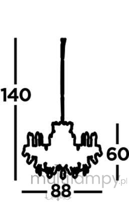 Żyrandol Paris 12-punktowy w antycznym mosiądzu, o wymiarach 140 cm wysokości i 88 cm szerokości. Posiada klasyczny design z ozdobnymi ramionami i miejscami na żarówki, idealny do eleganckich wnętrz.