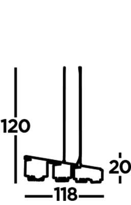 Lampa wisząca Elise I w kolorze chromu z czterema punktami świetlnymi. Wymiary: wysokość 120 cm, szerokość 118 cm, głębokość 20 cm. Prosty, nowoczesny design do wnętrz.