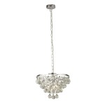 Lampa wisząca Michelle 4-punktowa w chromowanym wykończeniu z przezroczystymi kryształkami. Produkt zawieszony na łańcuchu, posiada okrągłą podstawę. Idealna do nowoczesnych wnętrz, dodaje elegancji i blasku.