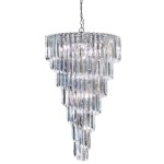 Lampa wisząca Sigma 9-punktowa w chromie, z kryształowymi elementami tworzącymi efektowne kaskady. Ujęcie z dołu, eksponujące detale kryształów i wykończenie. Produkt zawieszony na łańcuchu, idealny do eleganckich wnętrz.