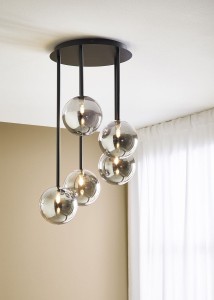 Universe lampa wisząca 5-punktowa czarna/dymiony 108111