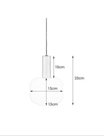 Lampa wisząca Sober D15 w kolorze stalowym i białym, o wymiarach 15 cm średnicy i 23 cm wysokości. Posiada przezroczystą, okrągłą kopułę oraz stalowy uchwyt. Zawieszona na cienkim, metalowym kablu.