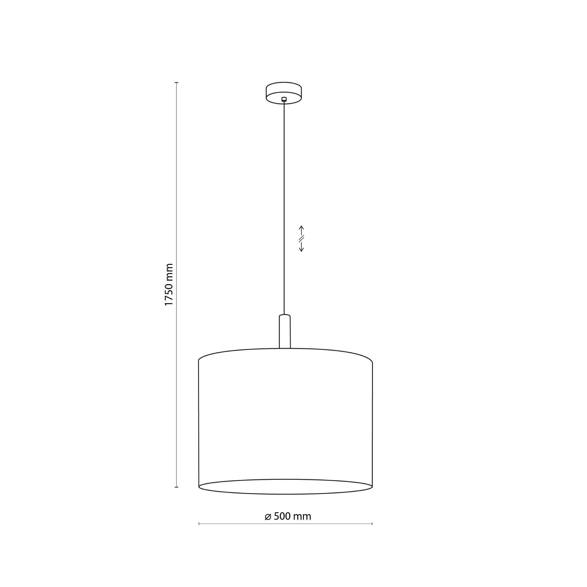 Lampa wisząca Deva Nature 1-punktowa, okrągła, średnica 500 mm, wysokość 1750 mm. Prosta konstrukcja z metalowym mocowaniem, zawieszona na długim przewodzie. Idealna do nowoczesnych wnętrz.