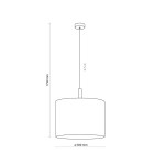 Lampa wisząca Deva Nature 1-punktowa, okrągła, średnica 500 mm, wysokość 1750 mm. Prosta konstrukcja z metalowym mocowaniem, zawieszona na długim przewodzie. Idealna do nowoczesnych wnętrz.