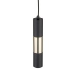 Lampa wisząca Vivien 1-punktowa w kolorze czarnym z metalowym złotym akcentem. Owalny kształt, z góry czarna część z kablem, w centralnej części złota wstawka. Produkt zawieszony, prezentujący minimalistyczny styl.