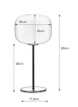 Lampka stołowa Sober 1-punktowa w kolorze mosiądzu i białym, z kloszem o średnicy 25 cm i wysokości 30 cm. Stojąca na okrągłej podstawie o średnicy 17,3 cm, całość ma wysokość 50 cm. Wyróżnia się teksturowanym kloszem i minimalistycznym designem.