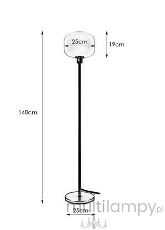 Lampa podłogowa Sober 1-punktowa w kolorze mosiądzu i białym. Okrągła, szklana klosz o średnicy 25 cm, wysokość całkowita 140 cm. Stojąca, z metalową podstawą. Wymiary podstawy 25 cm. Prosta, nowoczesna forma.