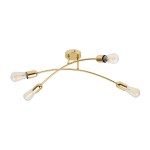 Lampa sufitowa Helix 4-punktowa w kolorze złotym, z czterema elastycznymi ramionami, na których umieszczone są przezroczyste żarówki. Montaż sufitowy, nowoczesny design, idealna do wnętrz.