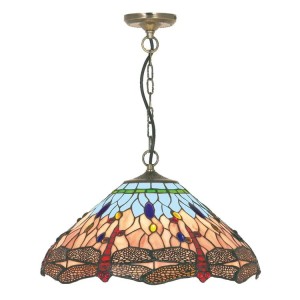 Dragonfly lampa wisząca 1-punktowa antyczny mosiądz 1283-16