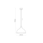 Biała lampa wisząca Cap 1-punktowa o średnicy 340 mm i długości 1700 mm. Kształt okrągły, z gładką, matową powierzchnią. Montaż sufitowy z cienkim przewodem, w minimalistycznym stylu.