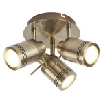 Samson IP44 lampa sufitowa (spot) 3-punktowa antyczny mosiądz 6603AB