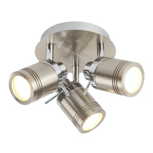 Samson IP44 lampa sufitowa (spot) 3-punktowa satynowe srebro 6603SS