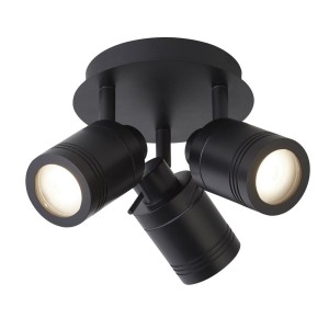 Samson IP44 lampa sufitowa (spot) 3-punktowa czarna 6603BK