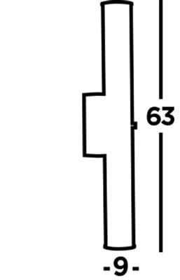 Kinkiet Clamp LED IP44 w kolorze złotym, 1-punktowy, o wymiarach 63 cm długości i 9 cm szerokości. Prosty, cylindryczny kształt montowany na ścianie, idealny do wnętrz.
