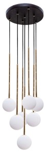 Ali lampa wisząca 7-punktowa czarna/złota 5642