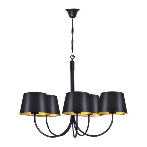 Sasto lampa wisząca 5-punktowa czarna K-4336