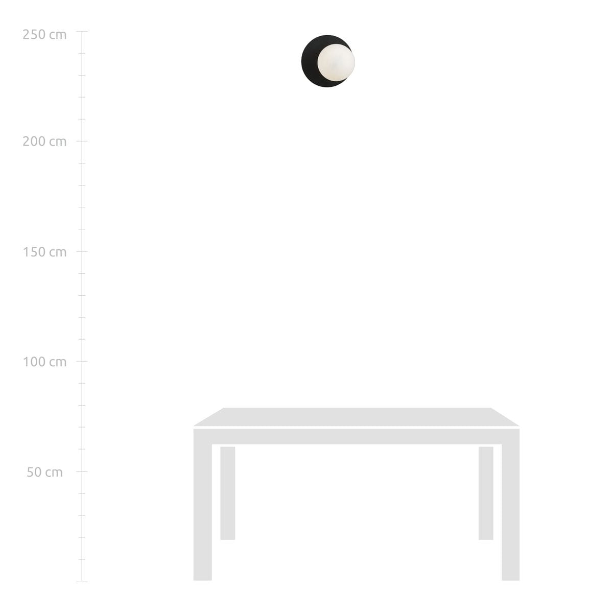 Kinkiet Oslo 1-punktowy w kolorze czarnym i białym, okrągła, matowa oprawa z białą kloszem. Ujęcie frontalne, montowany na ścianie. Prosty design, idealny do nowoczesnych aranżacji wnętrz.